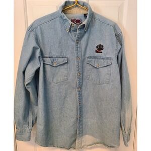 Williams Bay Trading Co Shirt LS  Navy Blue Cotton Mens M Embroidered Black Lab